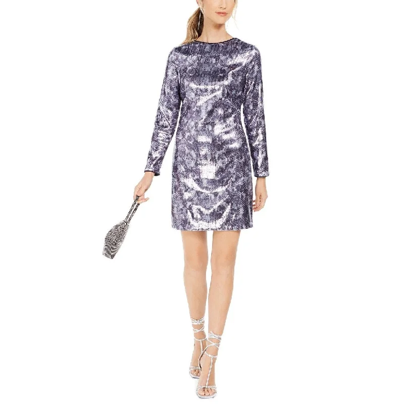 Vince Camuto Women's Sequined Snake Embossed Shift Dress Blue Size 10 Glitter Sequin Dress Vince Camuto Women's Sequined Snake Embossed Shift Dress Blue Size 10 Glitter Sequin Dress