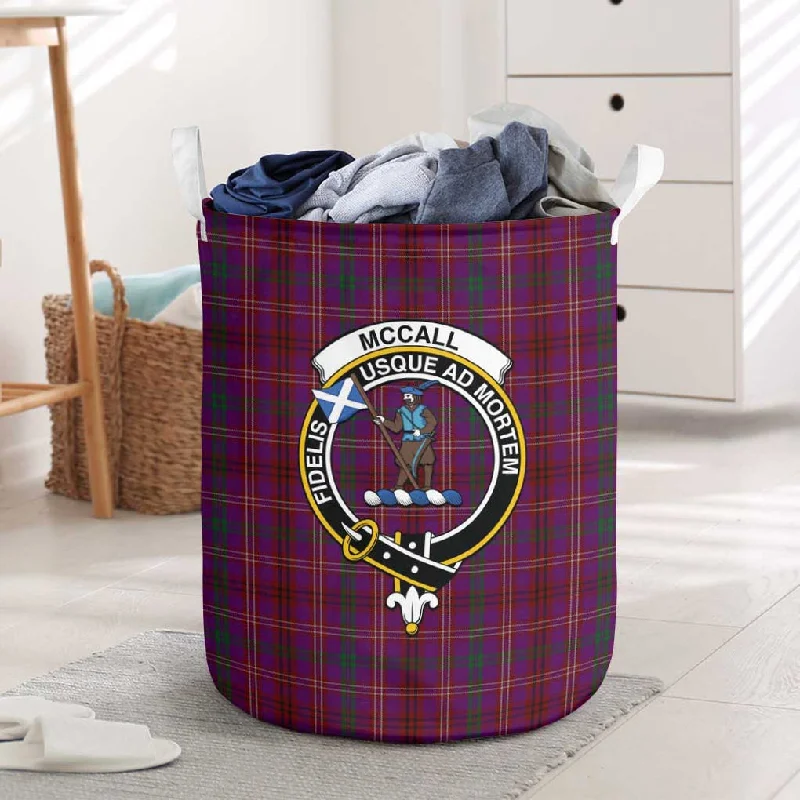 McCall (Caithness) Tartan Laundry Basket with Family Crest