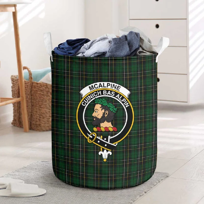 McAlpine Tartan Laundry Basket with Family Crest