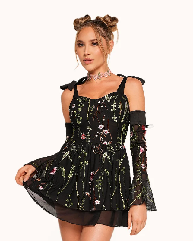 Lace Flowerfields Stretch Enchanted Dress with Sleeves