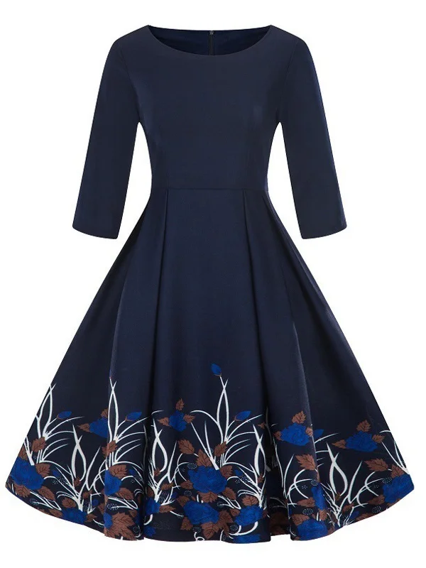 Cute floral print summer dresses1950s Floral 3/4 Sleeve Dress Cute floral print summer dresses Cute floral print summer dresses1950s Floral 3/4 Sleeve Dress Cute floral print summer dresses