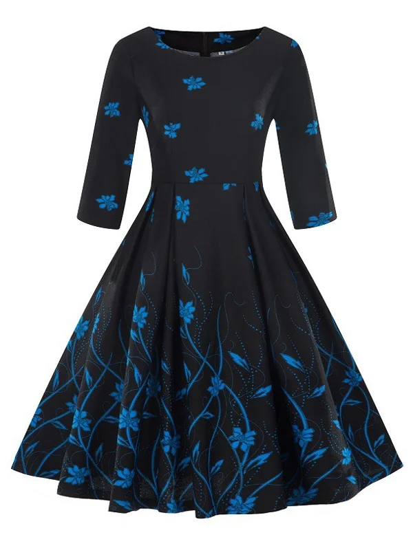 Women's trendy floral dresses sale1950s Floral 3/4 Sleeve Swing Dress Women's trendy floral dresses sale Women's trendy floral dresses sale1950s Floral 3/4 Sleeve Swing Dress Women's trendy floral dresses sale