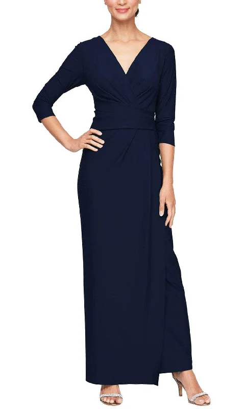 Color block unclassified dressesAlex Evenings 8134413 - Quarter Sleeve Jersey Formal Gown Color block unclassified dresses