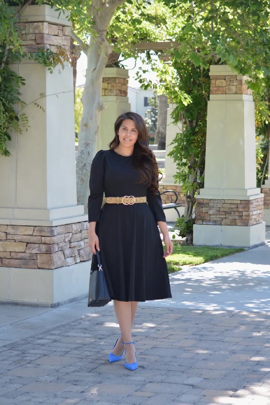 Lace unclassified dressesCapri Black Puff Sleeve Dress Lace unclassified dresses
