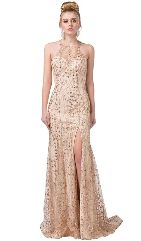 Beach unclassified dressesDancing Queen 2618 - Embellished Halter Neck Evening Gown Beach unclassified dresses