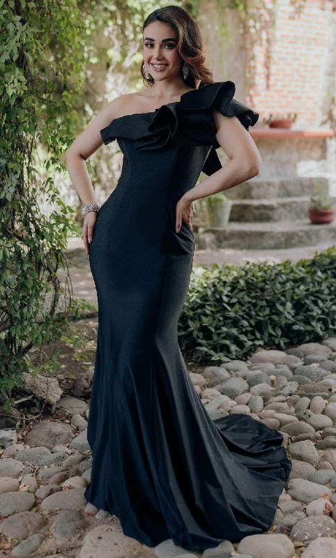 Preppy unclassified dressesTerani Couture 232E1289 - Asymmetrical Ruffle Detailled Evening Gown Preppy unclassified dresses